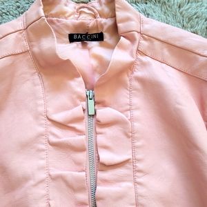 Women’s jacket pink faux leather Baccini Size Xl